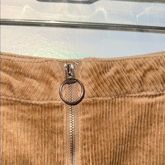 Zipper Brown Corduroy Mini Pencil Skirt - Picture 4 of 8